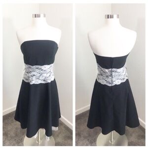 Ruby Rox black lace strapless dress